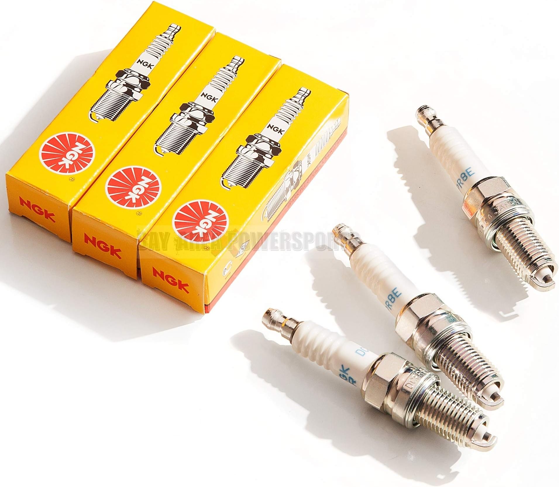 NGK 4339 DCPR8E SeaDoo 4-Tec Spark Plug Set 130 155 185 215 255 260 RXP RXT X GTI GTX Wake GTS GTI 3-Pack