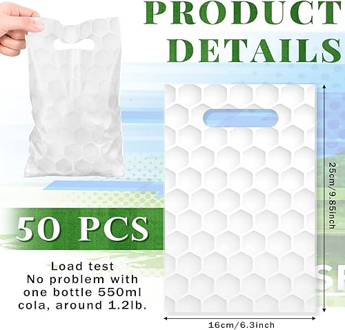 Miniatura 8 de Sinmoe 50 bolsas de golosinas de fútbol, bolsas de plástico para regalos de fútbol, bolsas de plástico para regalos de fiesta de fútbol, suministros