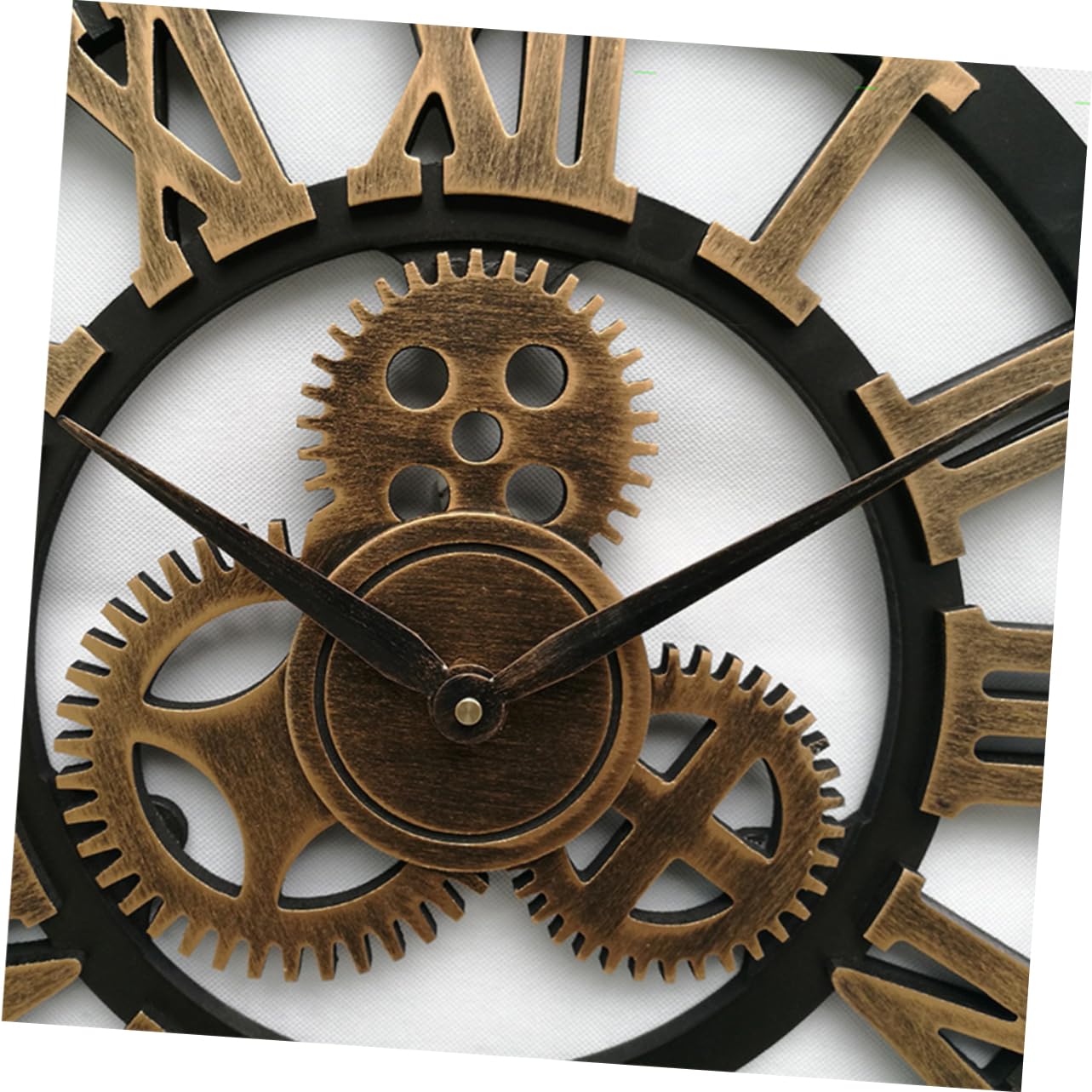 PRETYZOOM Reloj De Pared Industrial Diseño De Engranajes Retro y Decorativo Sin Dorado