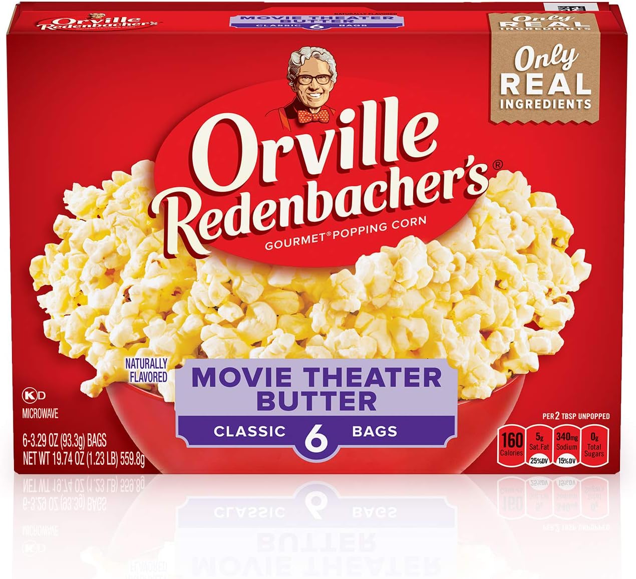 Movie Theater Butter Popping Corn Classic Bags, 6 Classic Bags, 19.73 oz (559.8 g)