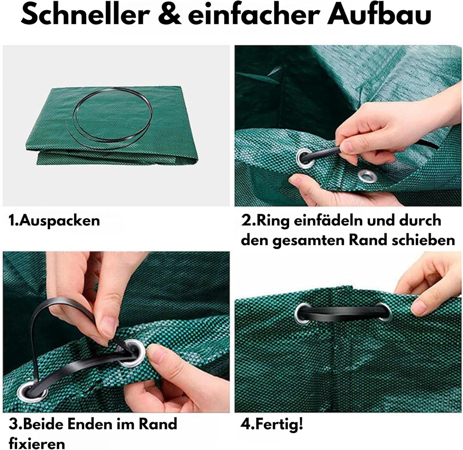 DIVID® Gartensäcke mit Handschuhen & Trageschlaufen |Gartensack 6x 272L Set Laubsack Gartenabfallsack - Selbststehend 4 Griffe Stabil Robust & Faltbar - Rasenschnitt für Gartenabfälle Grünschnitt