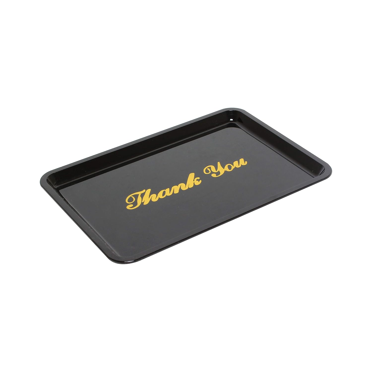 Thunder Group PLPT046BL Tip Tray, 4-1/2" x 6-1/2", Rectangular, "Thank You" Imprint, Plastic, Black, CASE of 48 Each/4 Dozen PER CASE
