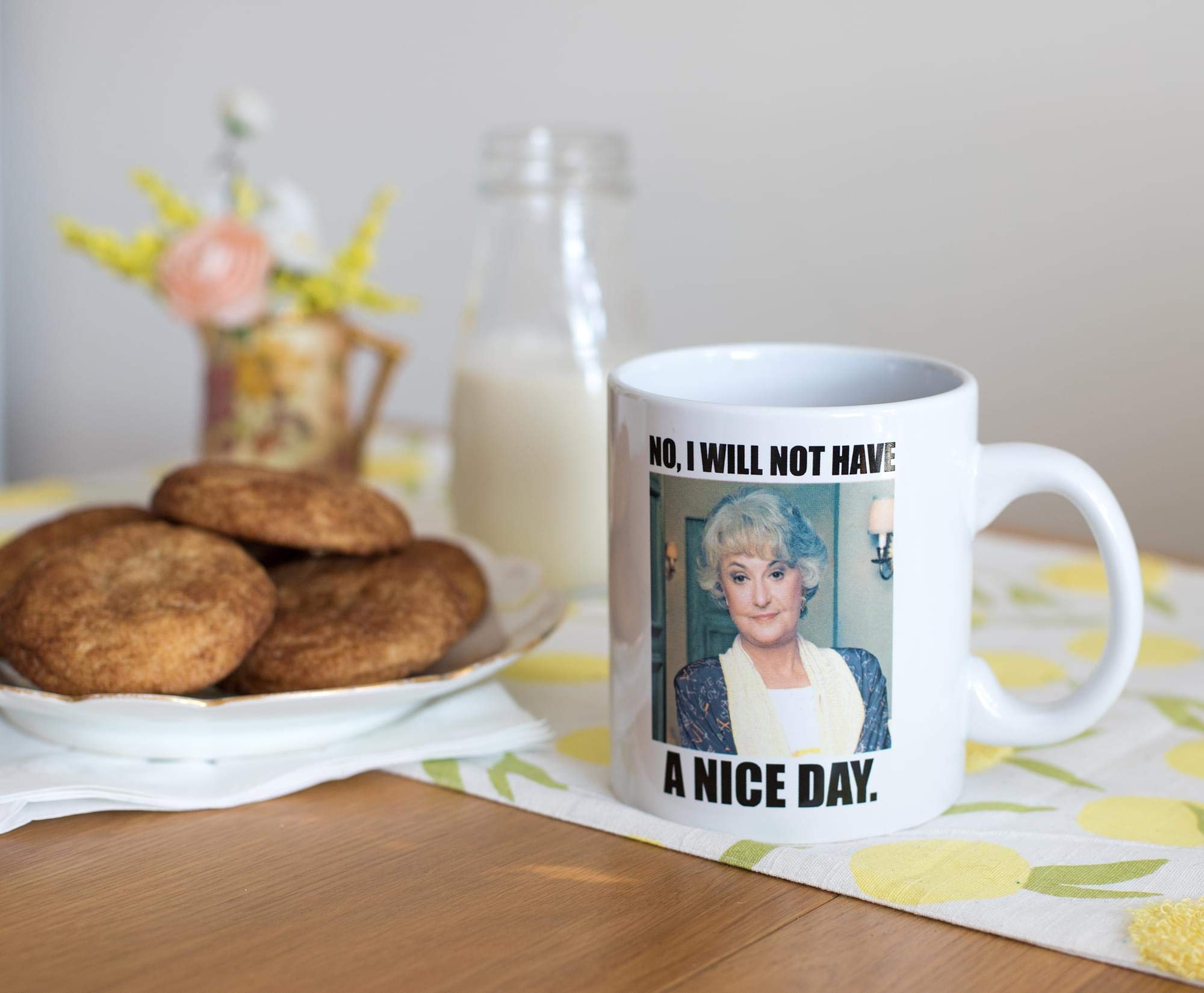 Amazon.com: Official The Golden Girls I Will Not Have A Nice Day Mug -  20-Ounce White Ceramic Cup for Hot Coffee, Tea, Water - Best Novelty  Drinkware w/Show Logo - Features Dorothy