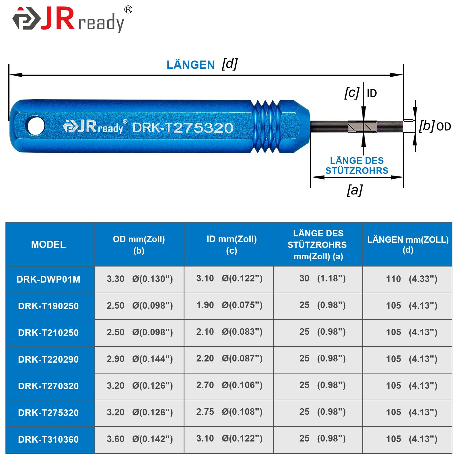 JRready ST5252 Auspinnwerkzeug Kfz Set 7 Stück für AMP .062" Kommerzielle Serie Terminals, Molex Standard .062" & .093" Terminals, Delphi Weather-Pack Series Connectors Molex