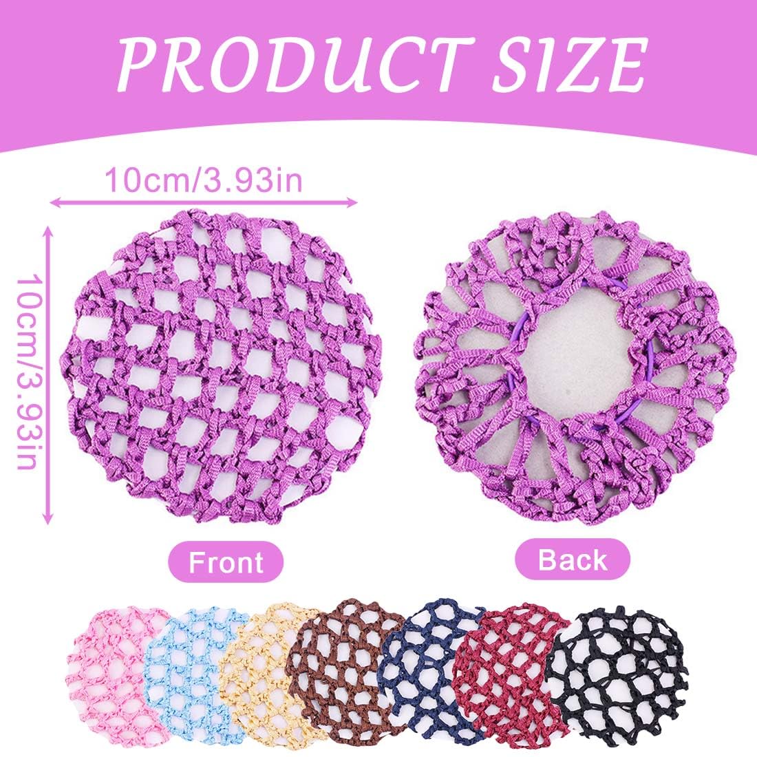 8 Pezzi Copertura a Rete per Danza Classica con Elastico,Retina per Capelli Chignon Retina per Capelli Chignon Bambina con Perline Retine per Capelli per Hotel Infermiera