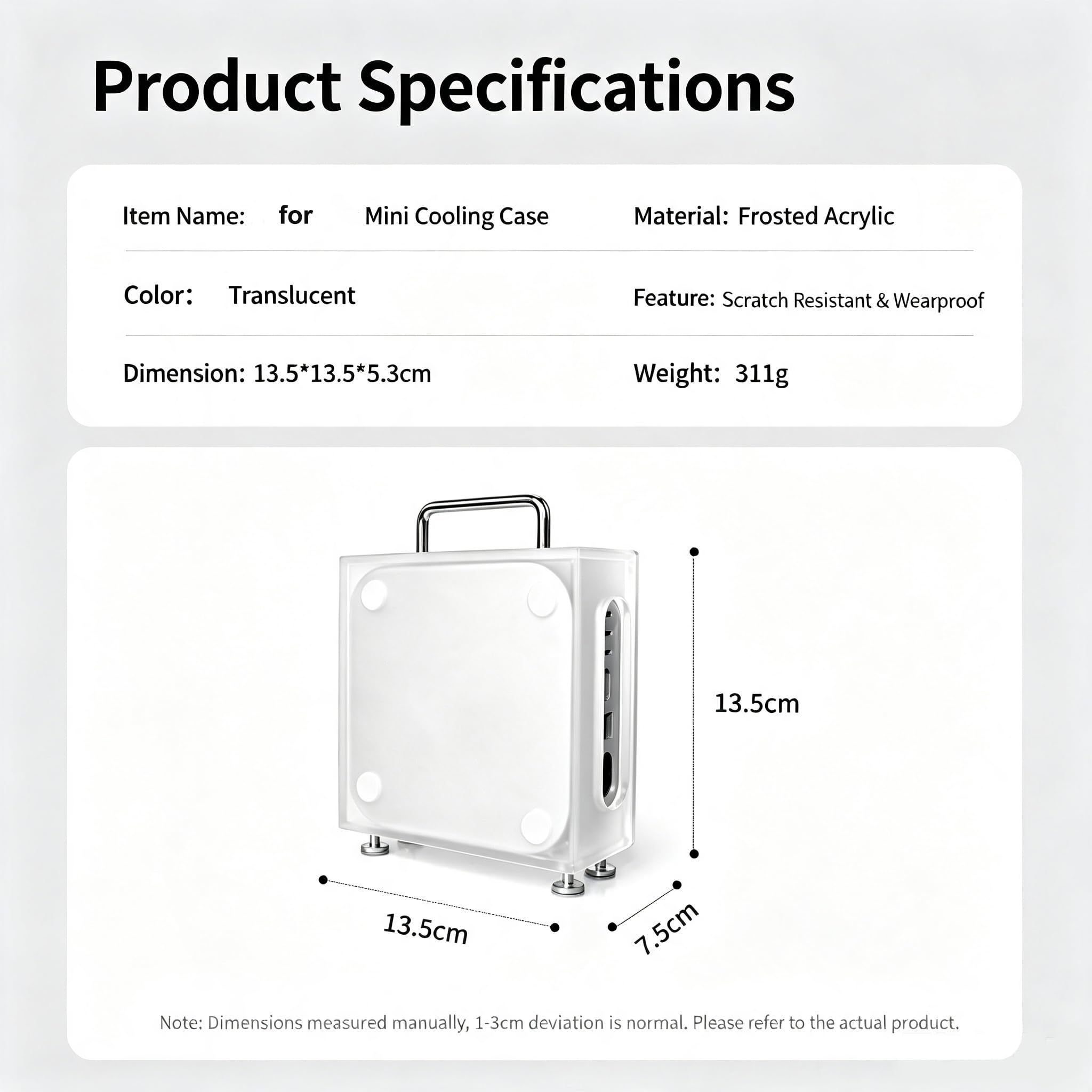 Acryl-Schutzhülle für Mac Mini M4, Anti-Kratzer, Staubdicht, Schutzhülle, magnetische Seitenwand für PC Mini M4 Pro/M4
