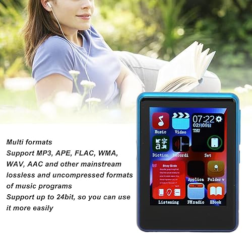 Miniatura 5 de Reproductor de MP3, BT 5.0 256GB 2.4 pulgadas TFT reproductor de música con pantalla táctil completa, con auriculares con cable, para Windows 98 ME