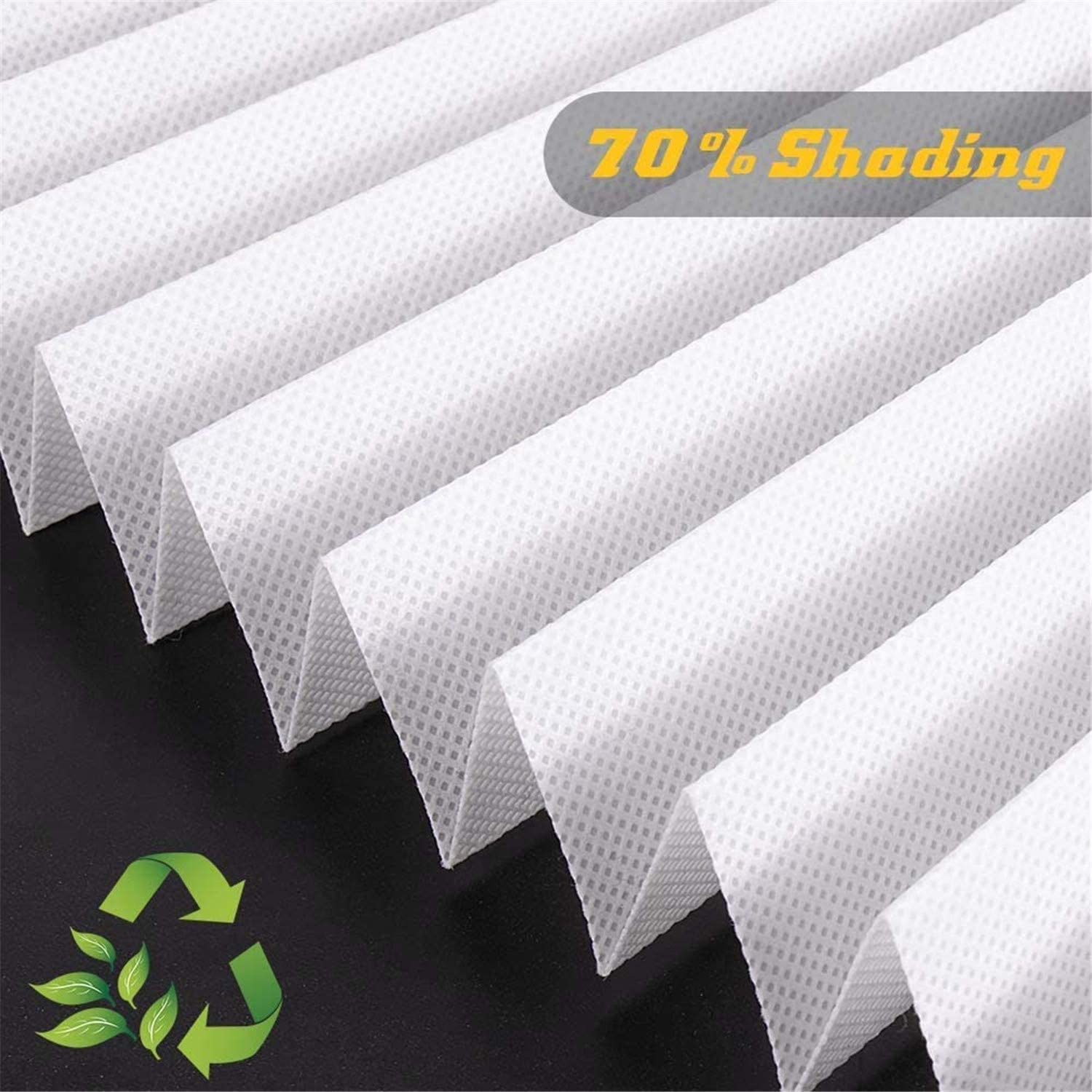 Store Plissé sans Perçage, Store Occultant Temporaire Thermo Protection Solaire pour Fenêtres, Rideau Occultant Thermiques avec 12 Clips - 6 Piece, Facile à Couper et à Installer (Blanc,90X150cm)