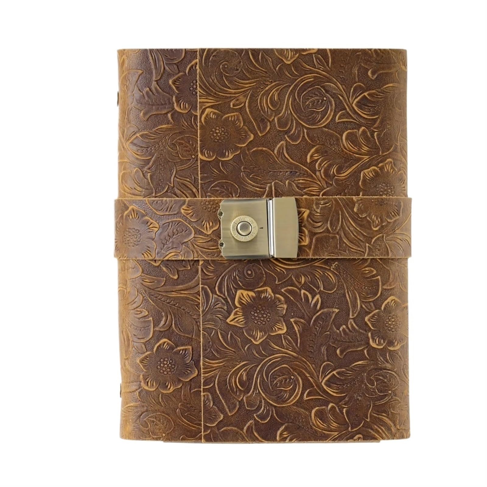 A5-Ringe-Planer aus echtem Leder, lässig, Passwort-Notizbücher mit Schloss, Tagebuch, kreativer Vintage-Notizblock, Schule, Studenten, Schreibwaren(Style2)