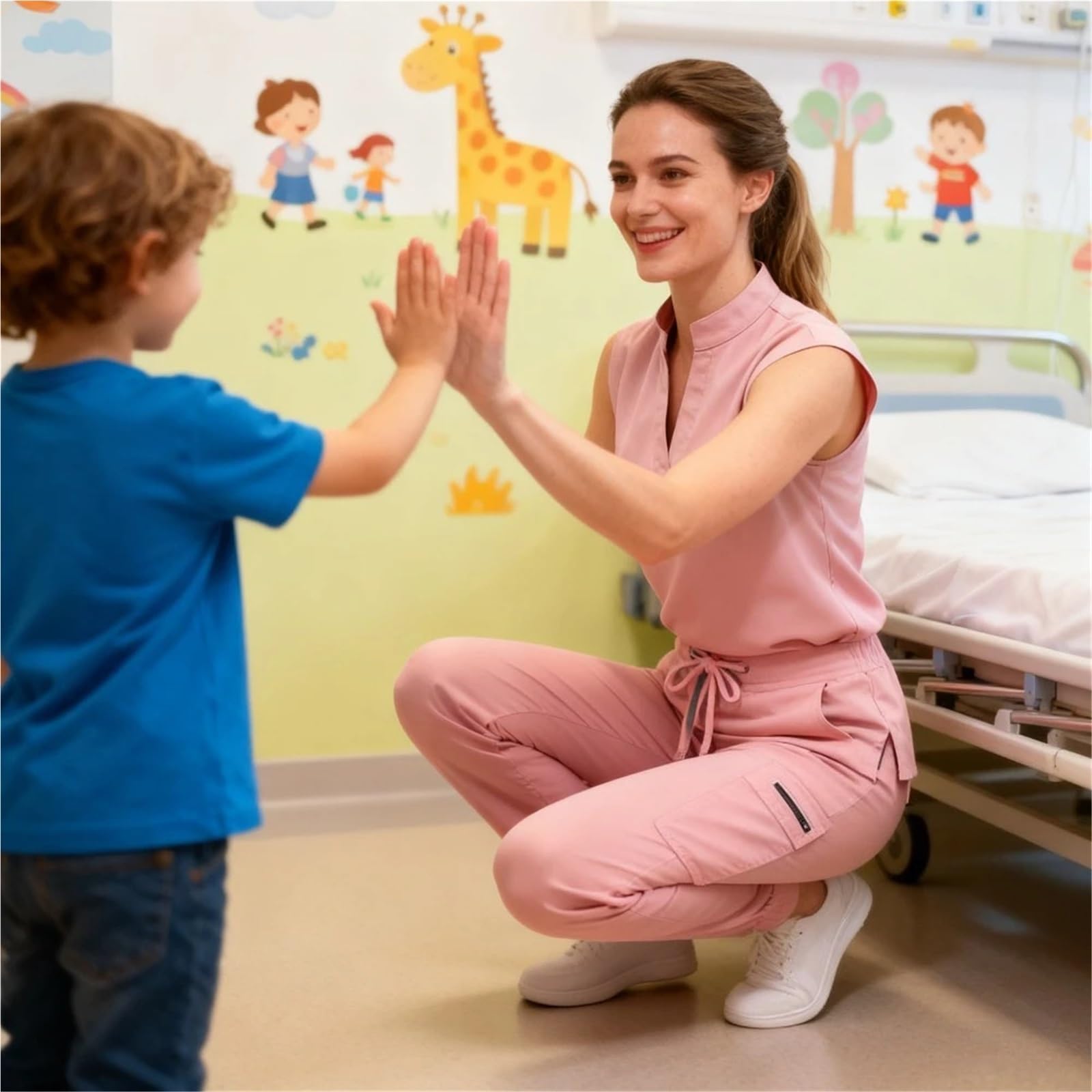 Kasacks Damen Pflege Damen Scrubs Top Langarm, Uniform for Krankenschwester-Arzt, Spa-Hautpflege-Klinik-Tuniken