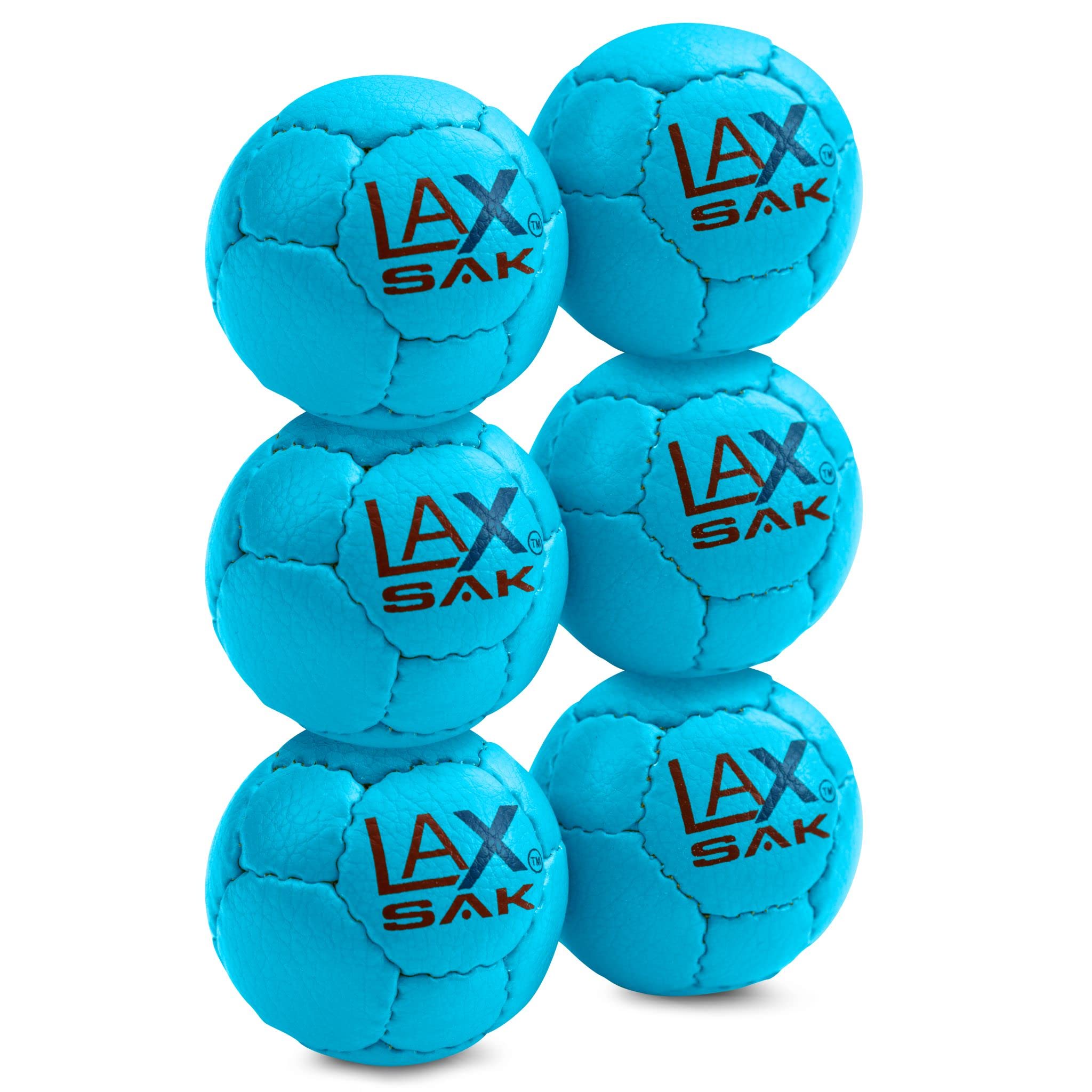 Lacrosse Sak weiche Übungsbälle für – Gleiches Gewicht und Größe wie ein Lacrosse-Ball, ideal Indoor- Outdoor-Übungen, weniger Sprungkraft minimale Rückprallungen, Carolina Blue, 6 Stück