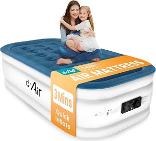 Dr. air Twin Air Mattress with Built-in Pump, 18” Raised Blow Up Mattress - 500 lbs Max Honeycomb Design, 3-Min Inflation,... Price In India