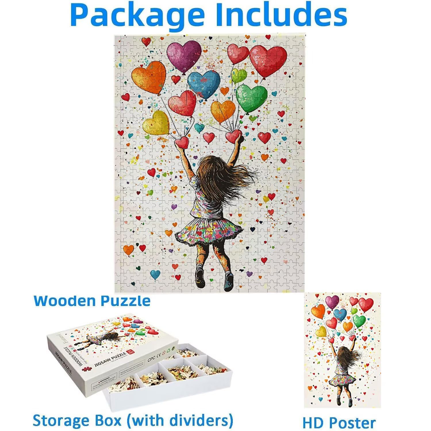 1500 Pezzi di Puzzle, ragazza palloncino1500 Pezzi di Puzzle per Adulti, Regalo di Anniversario, Regalo di Natale, Decorazione Della Casa, Prevenzione Della Degenerazione Cerebrale Negli Anziani v677