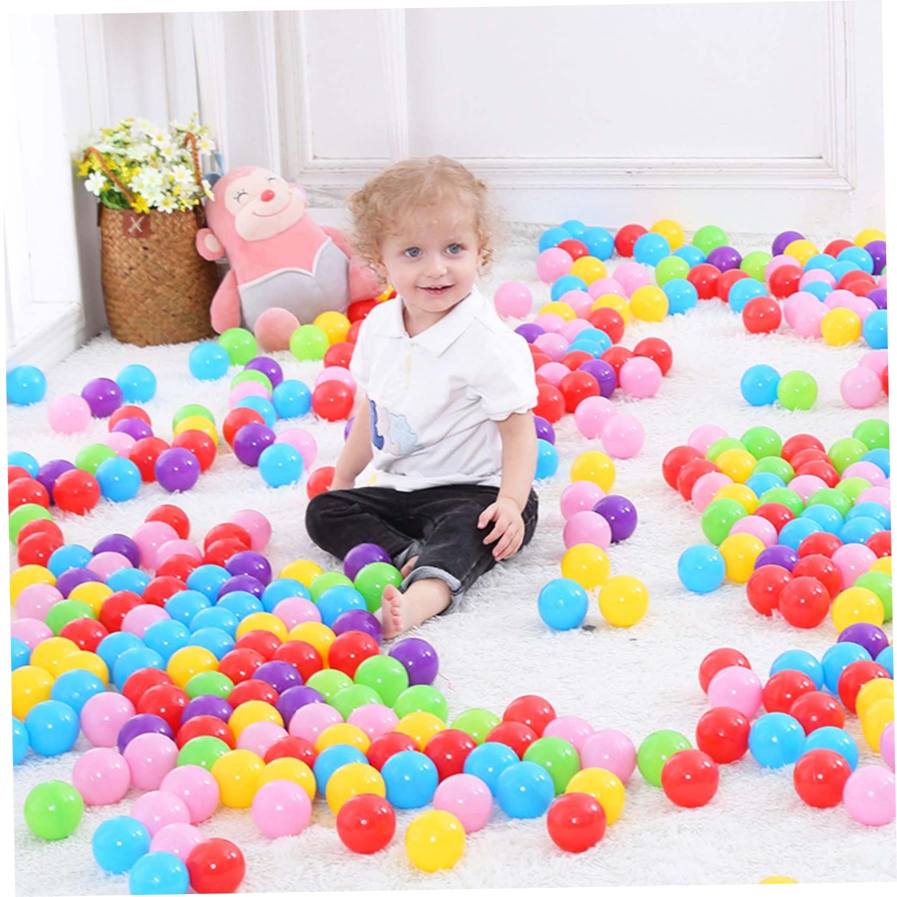 100 pezzi per bambini, piscina di palline rotonde, piscina di palline, coloful, oceano, giocattoli per bambini, in plastica, per, ragazzi, ragazze, giochi per, con