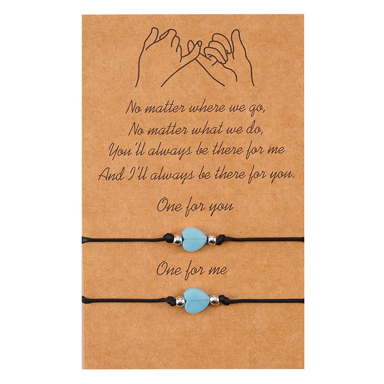 Bracciali Dell'amicizia Luminosi In Acrilico Per Coppie: Set Di 2 Braccialetti Portafortuna Con Cartolina Personalizzabile - 4