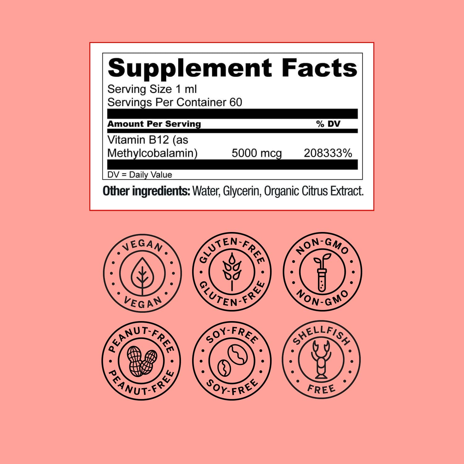 Live Conscious Vegan Vitamin B12 Sublingual Liquid Drops | Methylcobalamin Max Strength B12 5000mcg Formula | Vegan B 12 Vitamin Support Energy | Promote Memory & Aid Immune System | 60 Serving — Amazon image 9