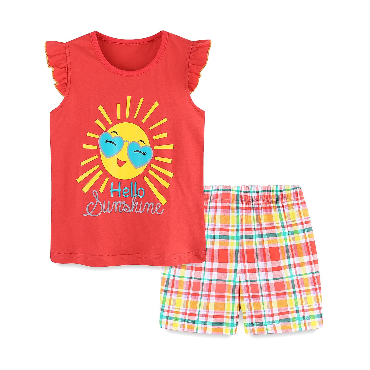 Girls Shorts Set Outfits for Toddler Girls T-shirts Clothing Sets Kids Summer Graphic Cotton Tops Tees 3-7 Years