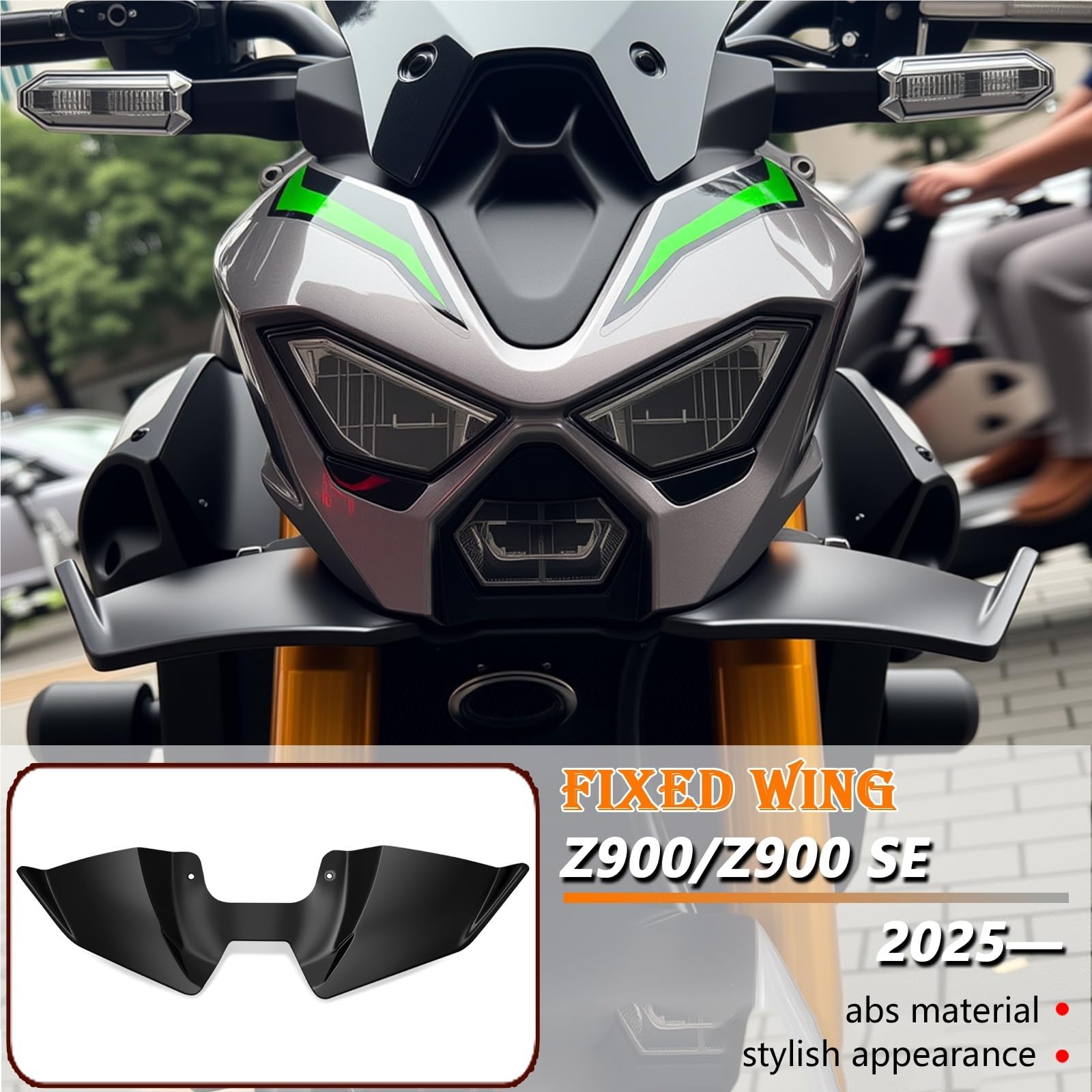 Front Bumper Splitter dachowy Pasuje do Z900 Z900SE 2025 Naked Front Spoiler Winglet Aerodynamiczny zestaw skrzydeł