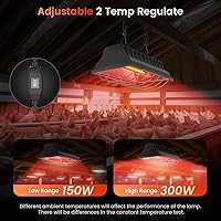 Vista 4 de Lámpara de Calor para Gallinero, Calentador de Criadora de 300W para Pollitos, Cable de 3 metros, Bombillas de Fibra de Carbono con Certificación