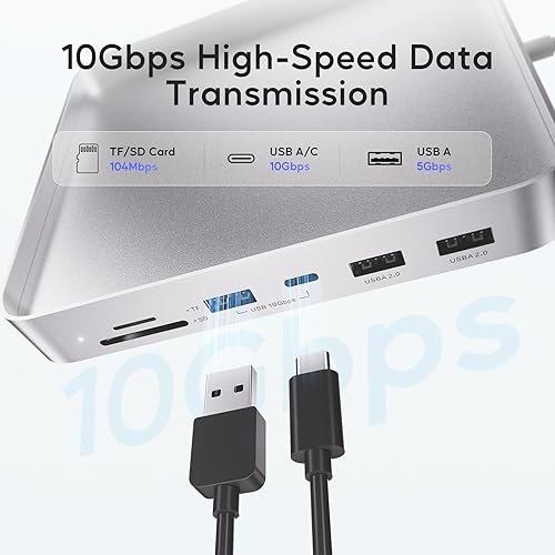 Miniatura 4 de HUB USB C para iMac de 24 pulgadas 2021/2023/2024, Adaptador de Hub USB PULWTOP, Accesorios para iMac para i-Mac M1/M3/M4 con USB C 10Gbps 3*USB A