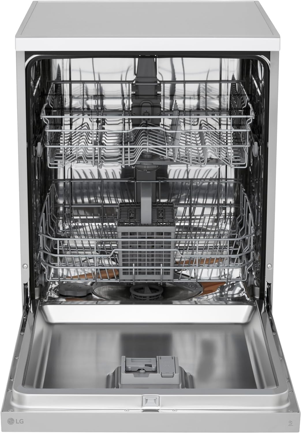 LG DF141FV Lavastoviglie Libera Installazione, Serie 1, Lavastoviglie 14 coperti, Classe D, Sistema QuadWash a 4 Bracci Irroratori, Programma Turbo, EasyRack Plus, Smart Diagnosis, Grigia