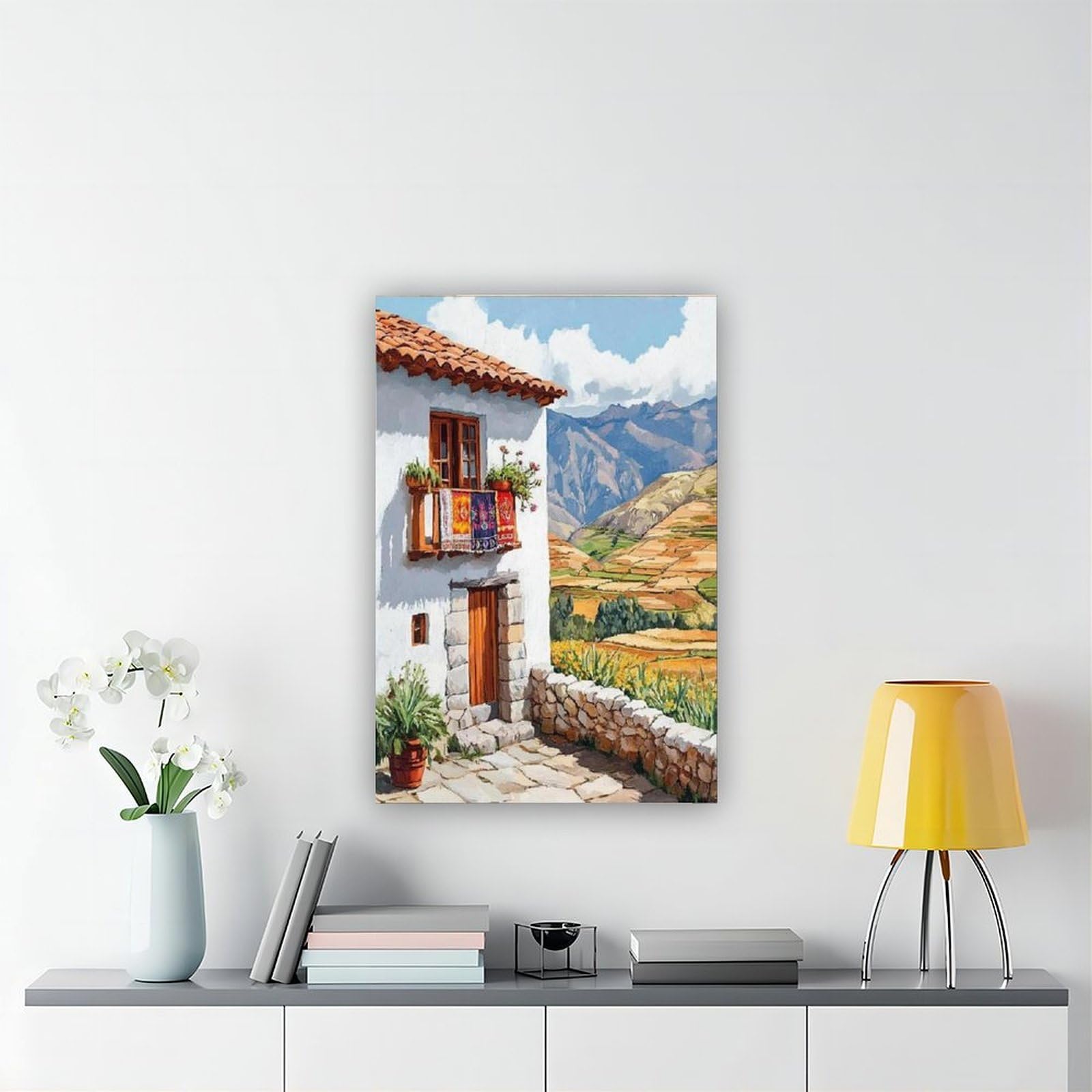Kunstdruck Peruanische Anden, traditioneller Kunstdruck auf Leinwand, Poster für Schlafzimmer, Büro, Schlafzimmer, Geschenk, 61 x 91,4 cm (L x B)