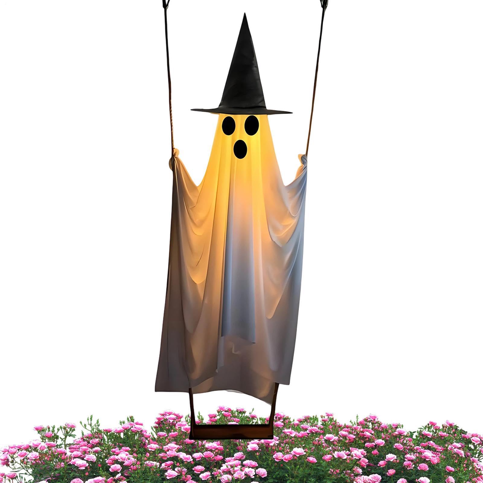 Fantasma Halloween Dondolo Altezza 1,8 m, LED, Telecomando, Impermeabile