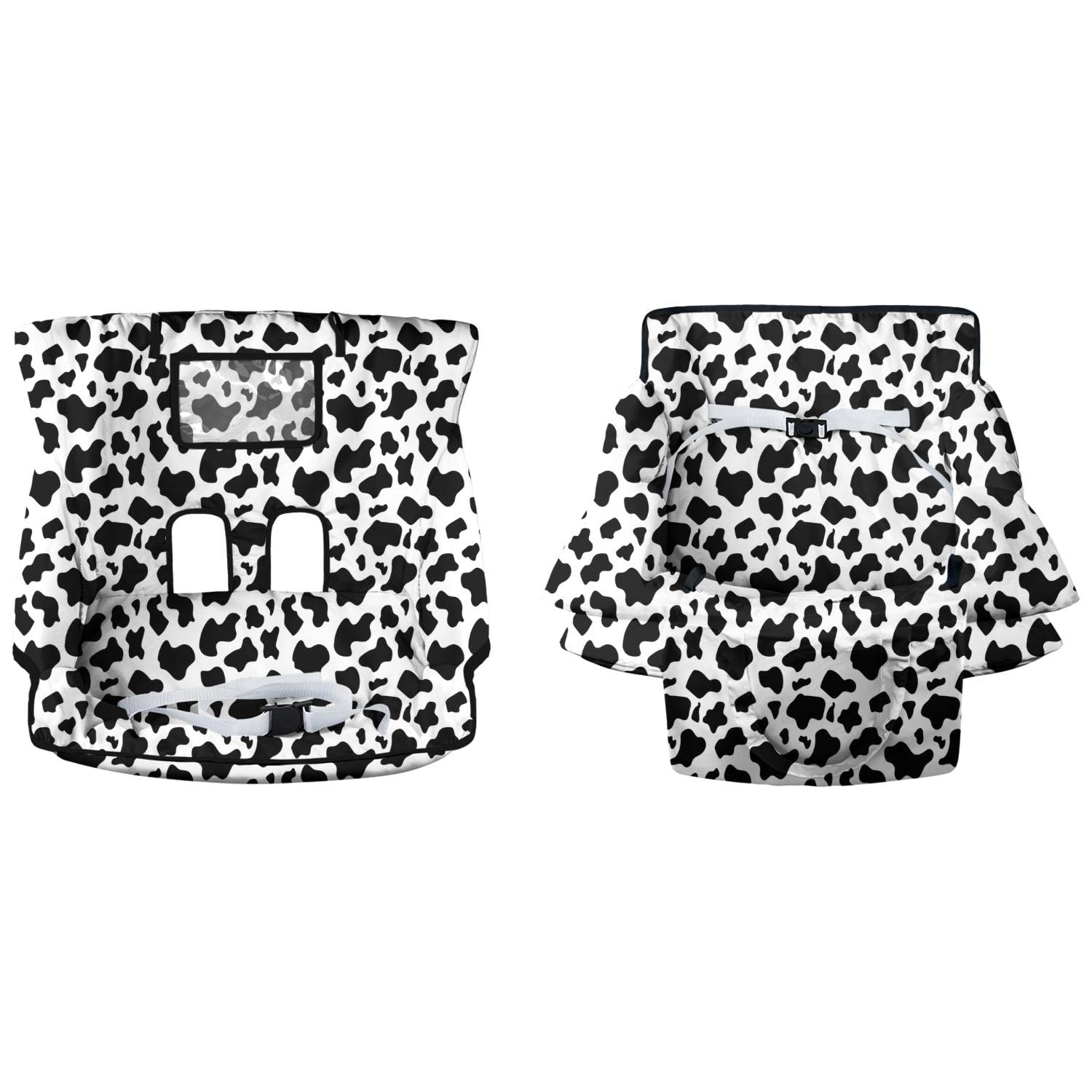 Shopping Cart Cover for Baby 2-in-1 High Chair Cover with Safety Harness Multifunctional Cow Pattern Cart Covers for Babies Soft Padded Grocery Cart Cover for Baby Boy Girl
