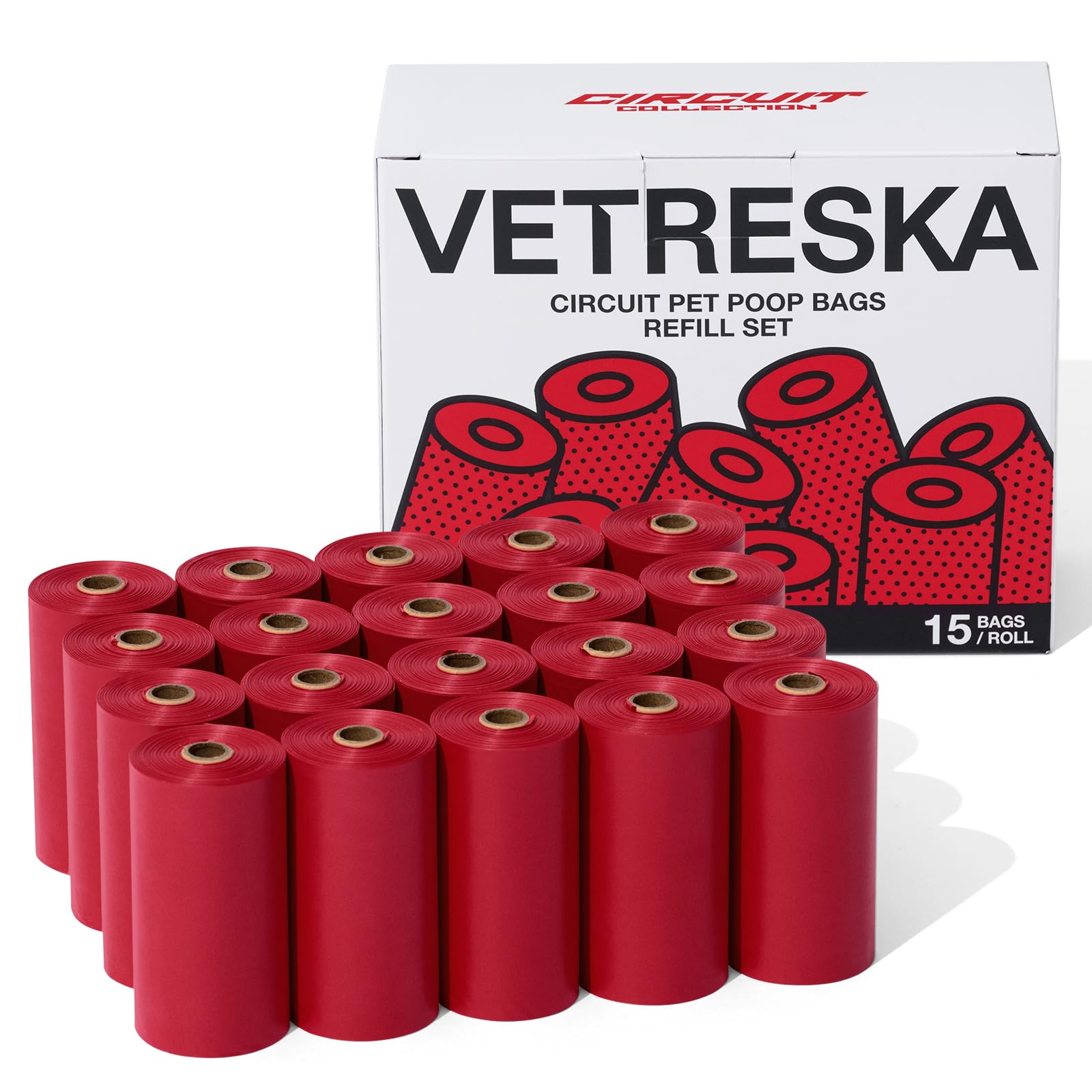 VETRESKA Dog Poo Bags, 300 Count Leak Proof Champagne Scented Poop Bags