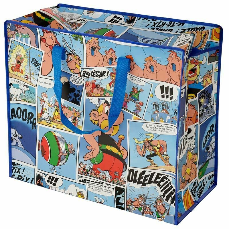 Laundry Bags, Extra Large Jumbo Zip-Up Storage Bag | Reusable Laundry Shopping Bags for Laundry, Toys, Picnic, Party & Home Organization (Asterix Comic Stripe Laundry Bag)