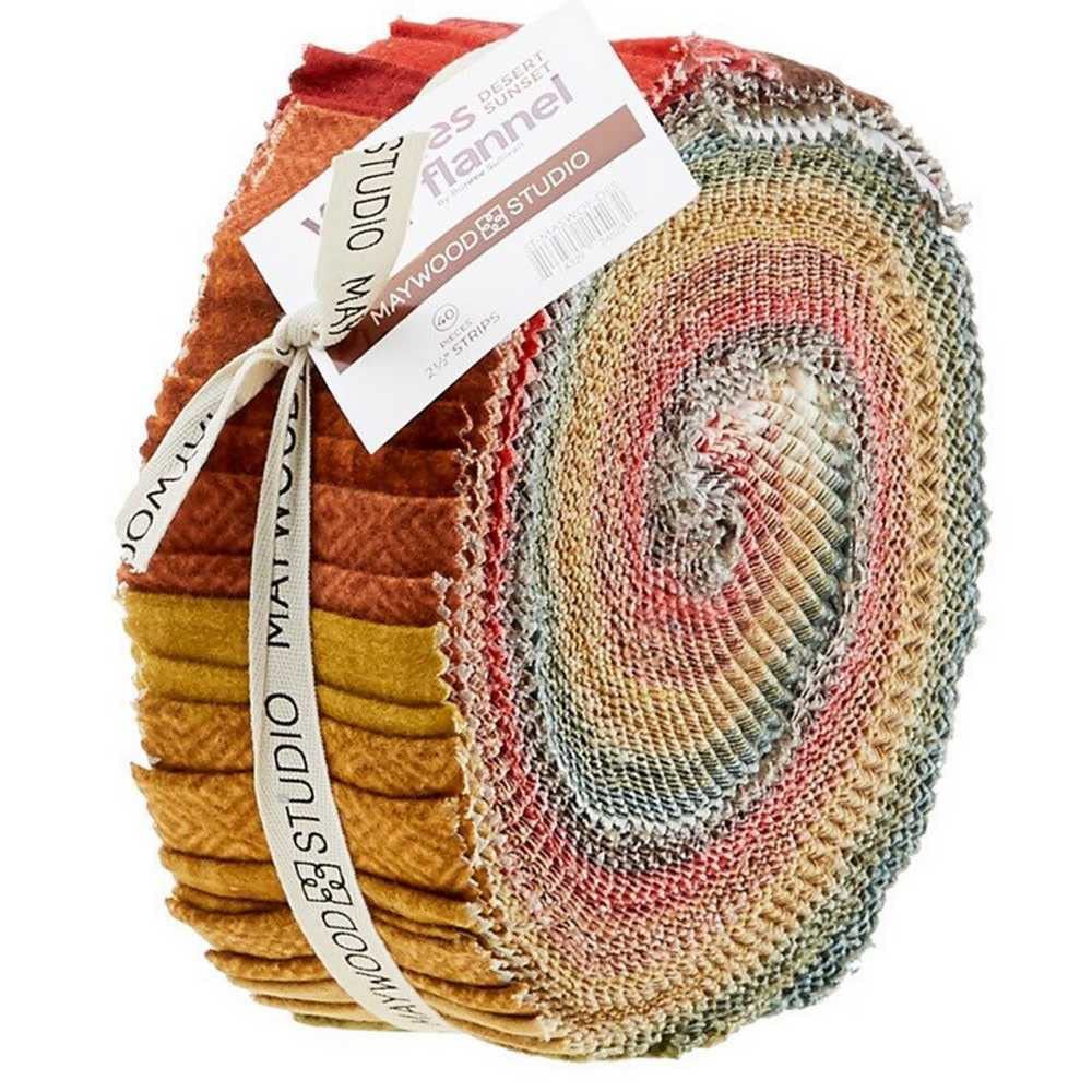 Bonnie Sullivan Woolies Lot de 42 carrés en flanelle Motif coucher de soleil du désert 25,4 cm Maywood Studio