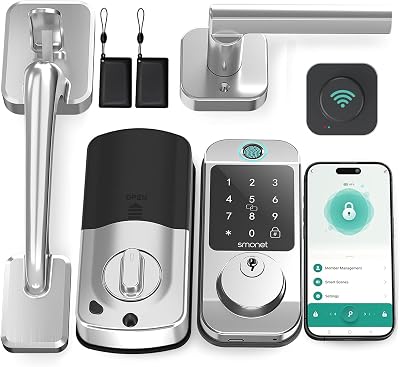 SMONET Smart Door Lock with WiFi Gateway, Keypad Handle Set