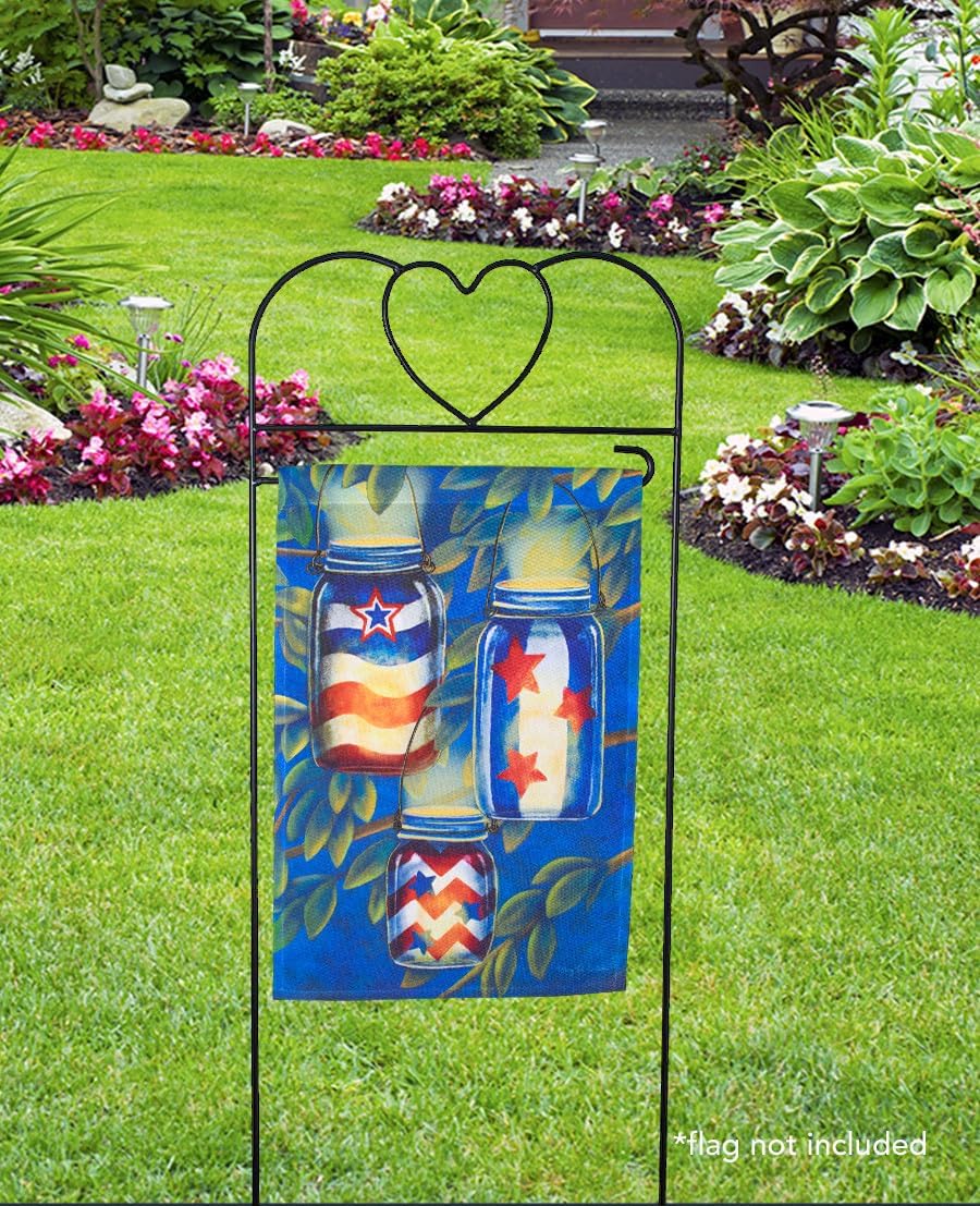 Briarwood Lane Wrought Iron Black Heart Arbor for Garden Flags - Image 2