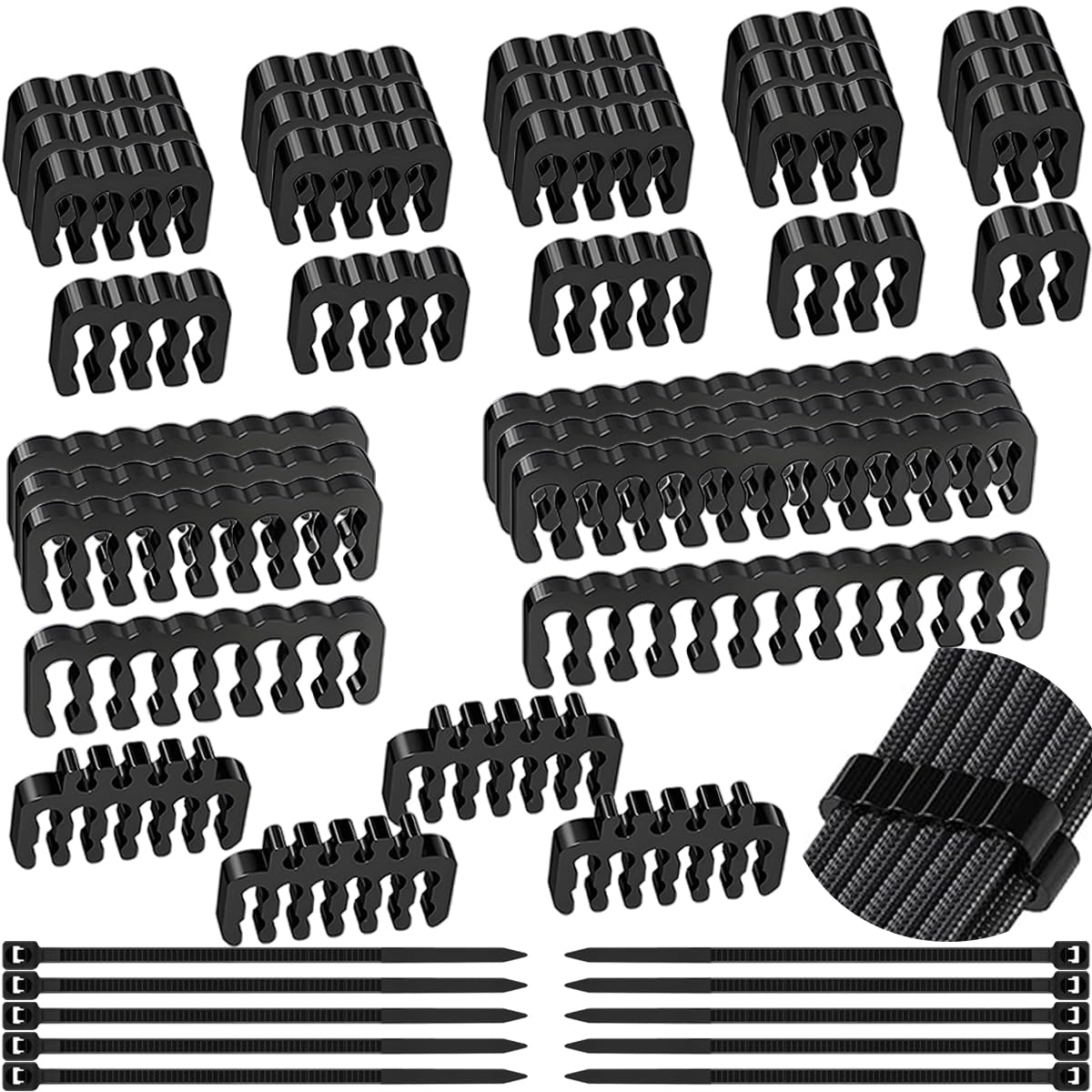 Peine para cables de PC Kit 32 piezas Gestión de cables PSU modular 12+4P 16P 24P 8P 6P 4P