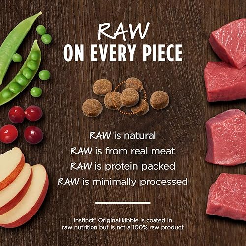 Miniatura 4 de Instinct Receta original sin granos con carne de res real, comida seca natural para perros, bolsa de 20 libras