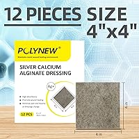 Vista 2 de Apósito de alginato de calcio plateado, paquete individual de 4 x 4 pulgadas, 12 vendajes de alginato ag, vendaje de heridas no adhesivo