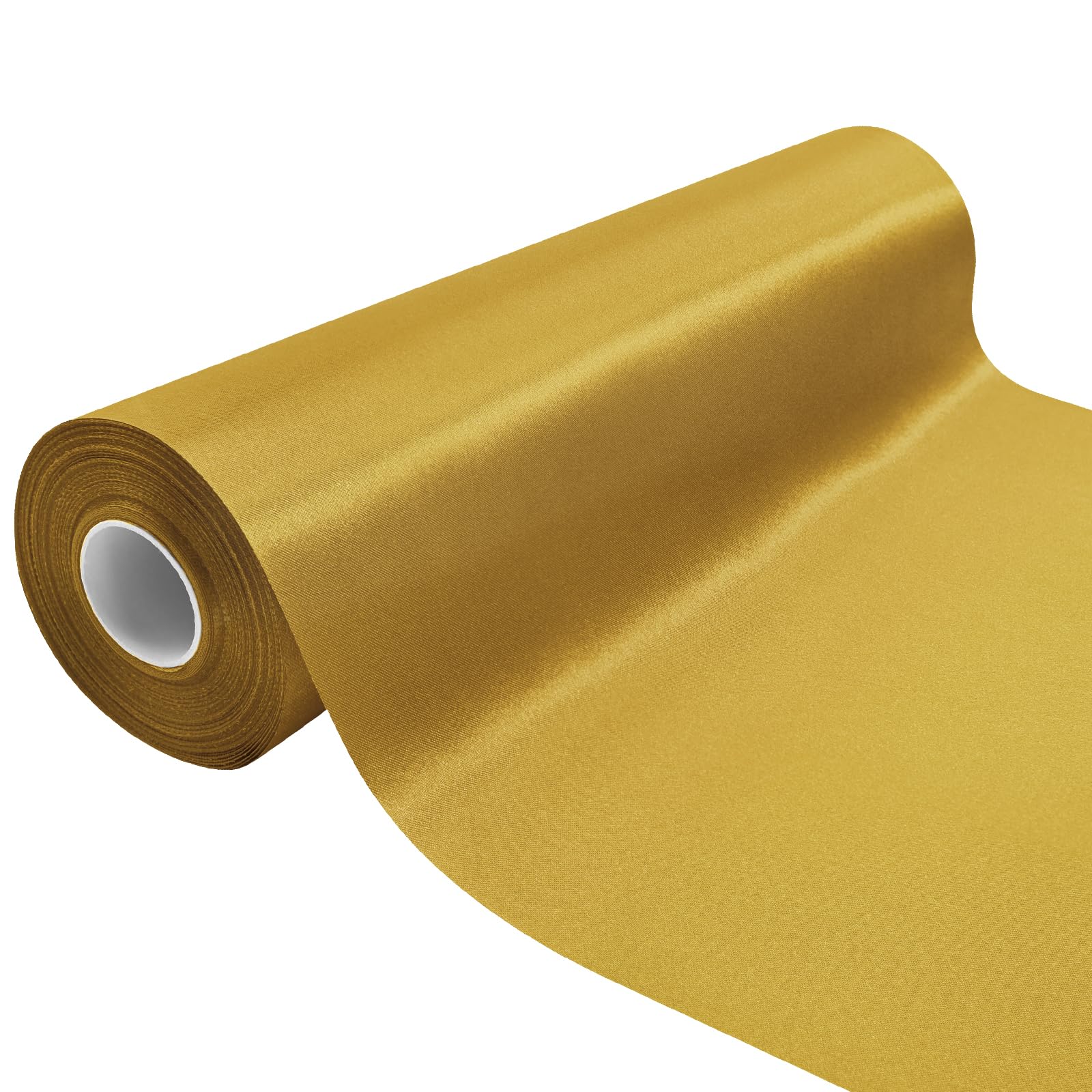 Ruban large en tissu satiné doré vieilli pour cérémonie de découpe - 30,5 cm x 22,9 m - Pour décoration de fête d'anniversaire de mariage - Nœud de chaise