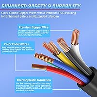 Vista 2 de Gonice Arnés de cableado de extensión de enchufe de remolque de 7 vías de alta resistencia de 6 pies, cable de alambre de remolque de 7 pines