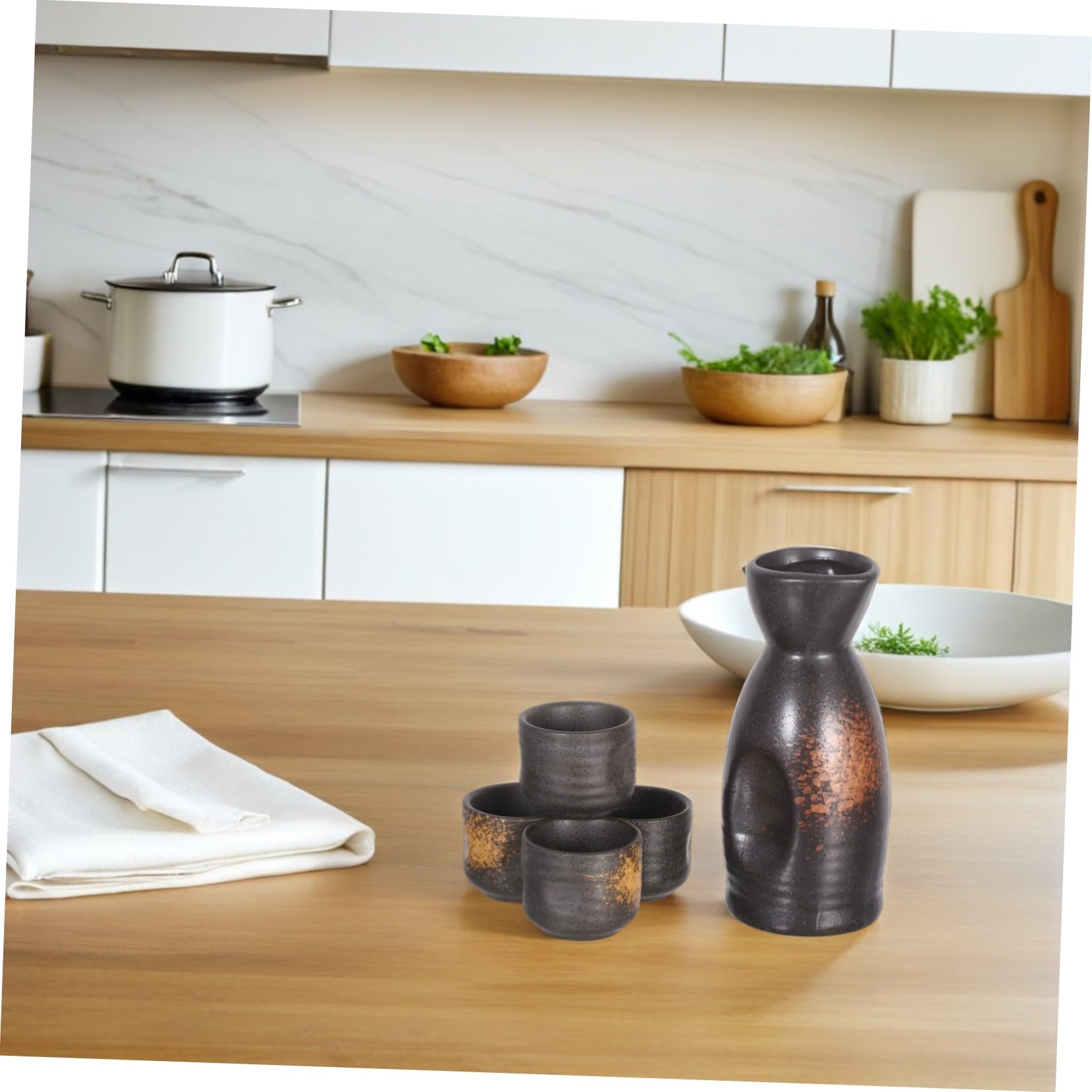Sosoport Set di Sakè Giapponese in Ceramica Bottiglia e Tazze