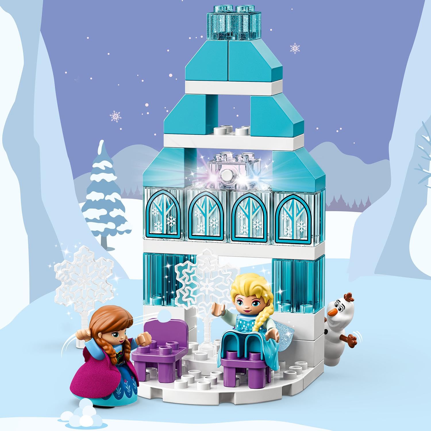 LEGO 10899 Duplo Disney Le Château de La Reine des Neiges: Jouet de Construction Éducatif avec Mini Poupées Anna et Elsa, Idéal pour Les Petits Fans de Disney, Idée Cadeau pour Enfants