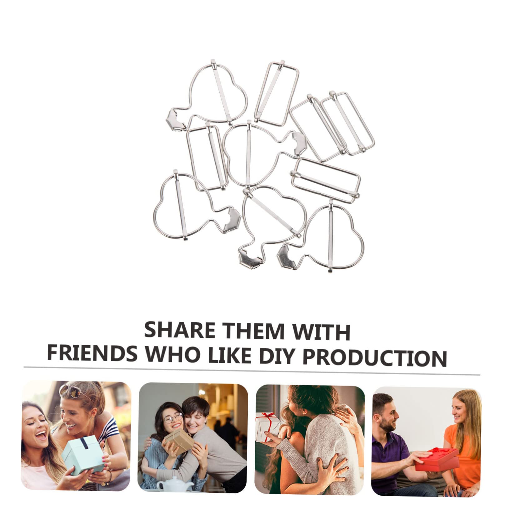 Lurrose 50piezas Hebillas De Ropa Forma De Corazón De Clips De Costura Para Proyectos De Prendas Accesorios Decorativos Para Pantalones Tirantes y Mochilas