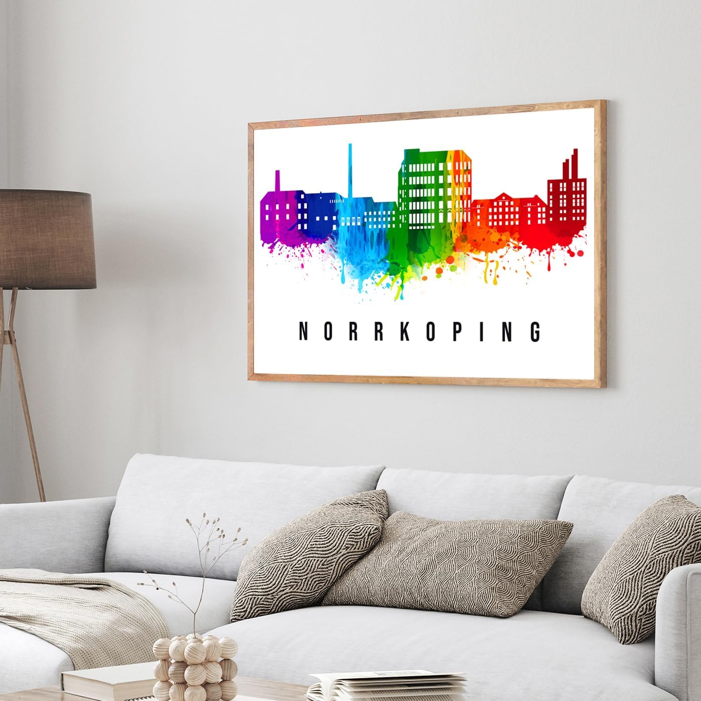 Pera Print Sweden Poster, Sweden-Norrkoping Poster, Sweden Illustration Skyline City Poster, Modern Skyline Poster, Cityscape and Landmark Print, Home-Office Wall Art Decoration