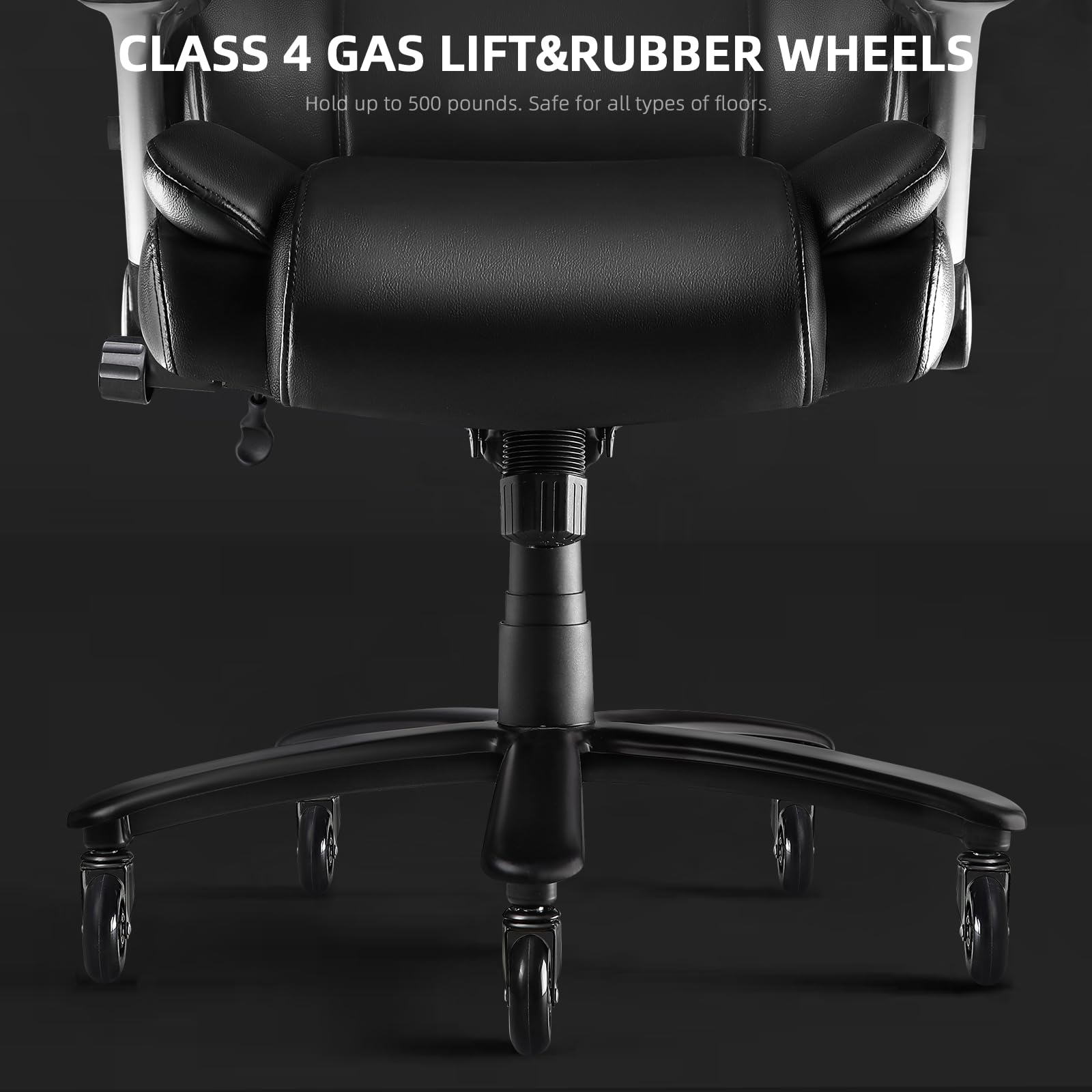 VITESSE 600lbs Big and Tall Office Chair with Flip up Armrest Large Heavy Duty with Ergonomic Lumbar Support — view 7