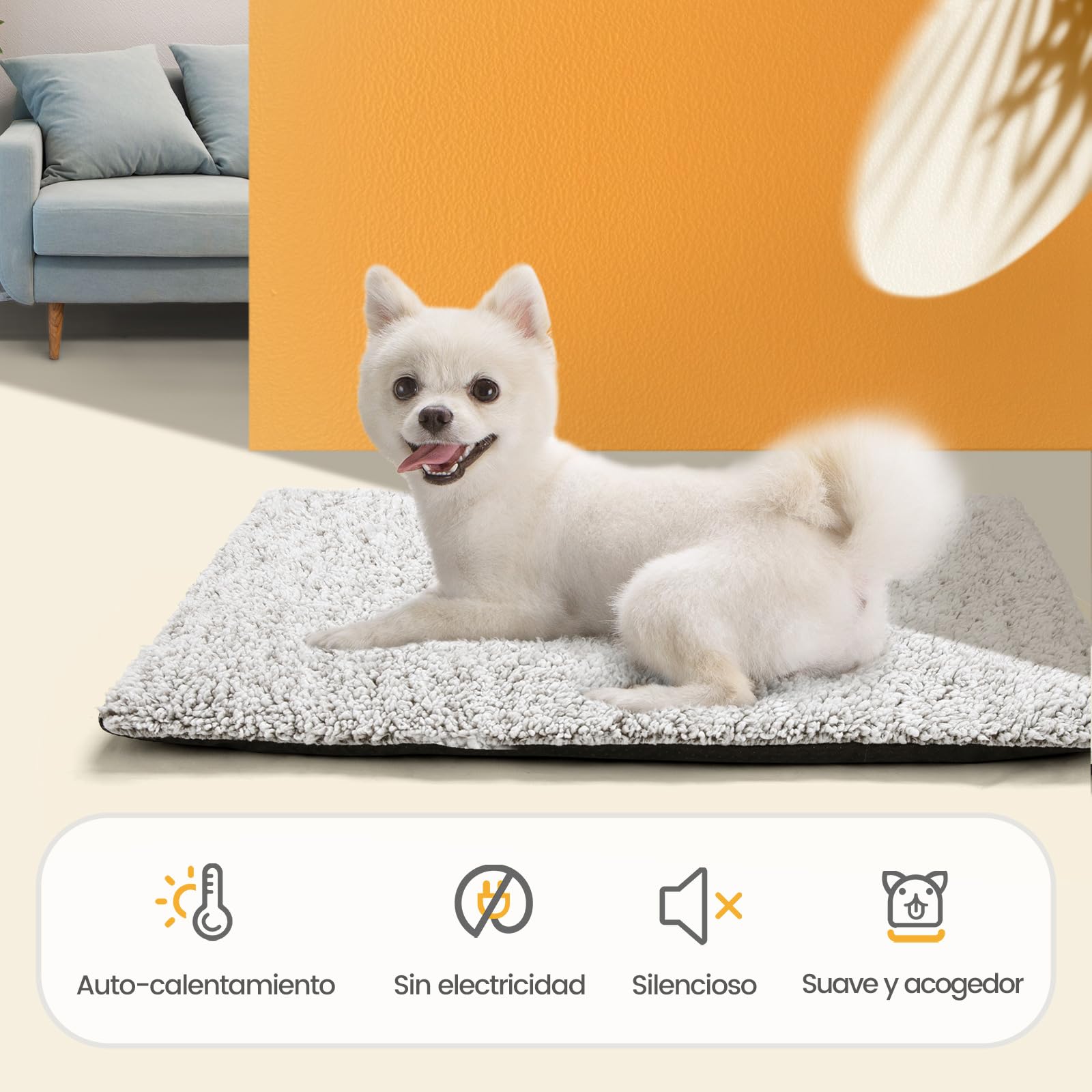 Mora Pets Manta térmica para Gatos Manta autocalentable para Gatos y Perros Cama termica Alfombra calefactora sin Electricidad y baterías 61 x 46 cm