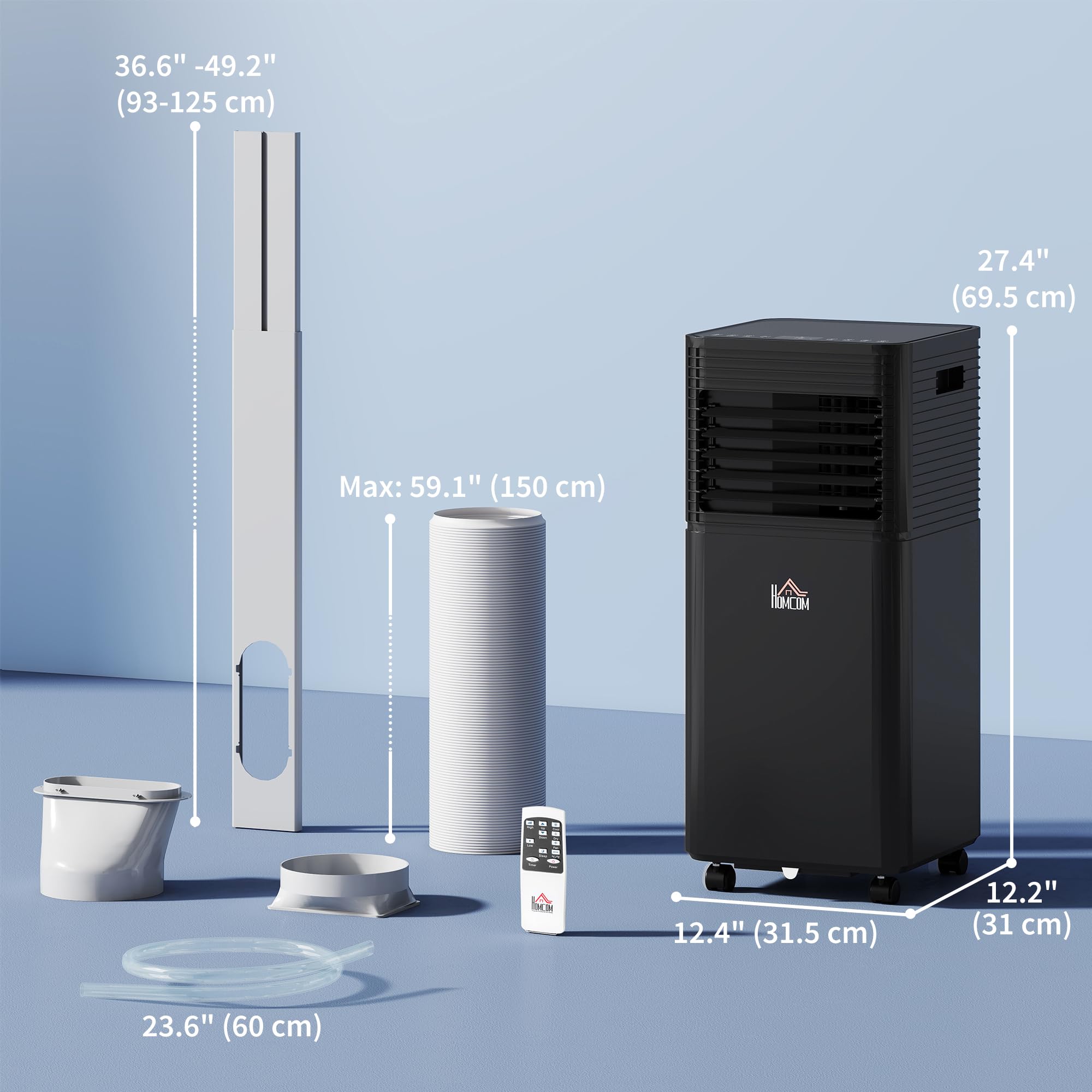 Aire acondicionado portátil de 10000 BTU para habitaciones de hasta 441 pies cuadrados, unidad de CA móvil 3 en 1 con deshumidificador, ventilador de refrigeración, sueño, control remoto 7
