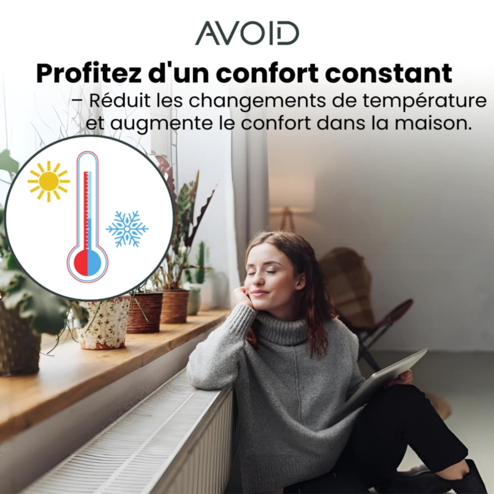 AVOID Ventilateur Radiateur Lot de 1 Avec Thermostat Inclus - Ventilateur pour Radiateur Chauffage et Climatisation - Produit fiable et durable pour la maison et la cuisine