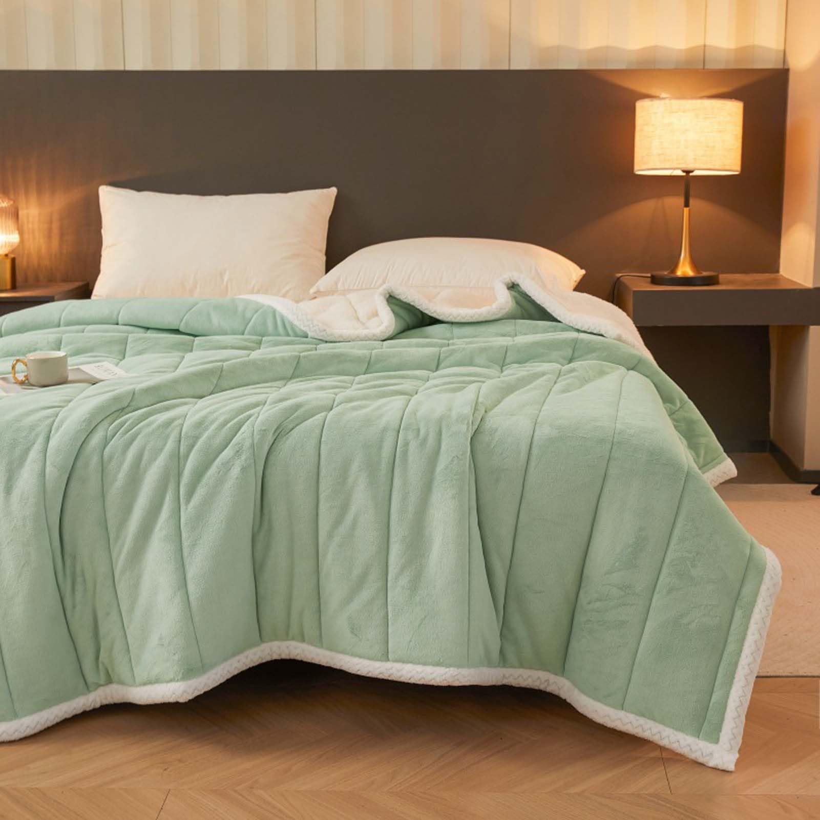 Manta Sherpa Franela Reversible Suave, Manta de Lana de Cordero Transpirable Invierno, Cálida y Mullida Manta Cama, Manta Polar Gruesa, Fácil de Limpiar, para Sofás Dormitorio
