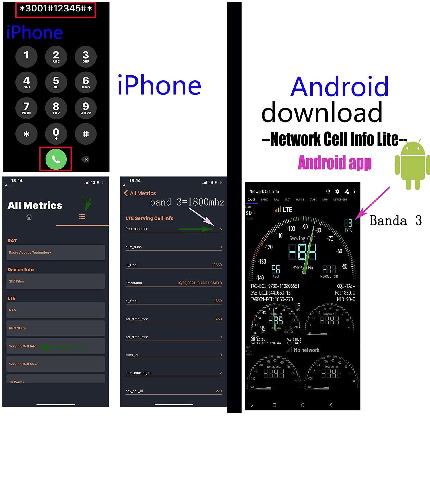 4G 3G 2G GSM LTE WCDMA Amplificatore Segnale Cellulare (900/1800/2100mhz Banda1/3/8) (b1/3/8)