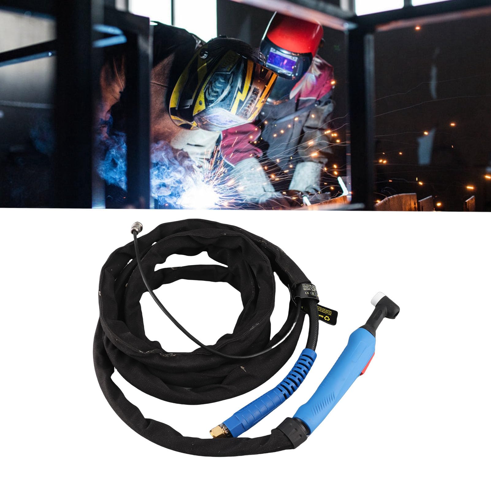 Zerodis Pistolet Spawalniczy TIG WP-26 Ergonomiczny Palnik Wysokotemperaturowy z Kablem 4M, Elastyczny Sprzęt Spawalniczy ABS do Stali Aluminium miedź, Majsterkowanie i Profesjonalne Narzędzia