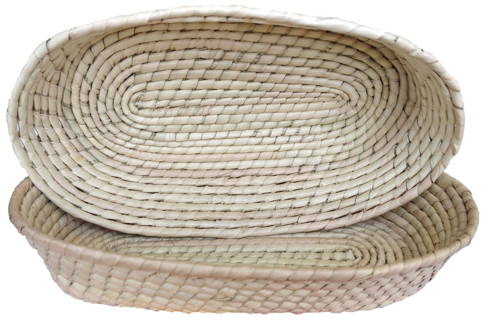 Oval Handwoven Baskets 2 Pack with 1 Tortilla Warmer